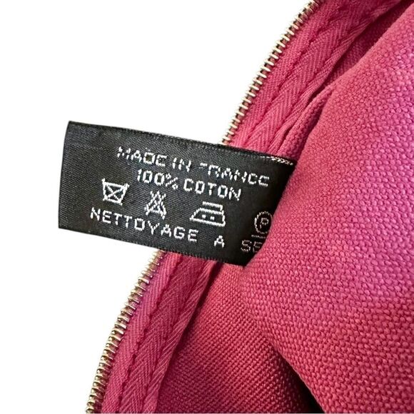 Authentic Hermès Pink Bora Bora Pouch Canvas Small Clutch Cosmetic Case - Picture 5 of 16